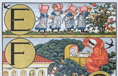 E-F, from an Alphabet based on Nursery Rhymes by Walter Crane